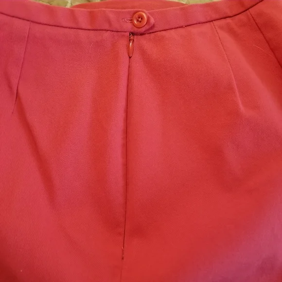 Lands' End Retro Style Side Zip Dark Coral Ankle Length Pants. Women's 12 - Picture 11 of 11